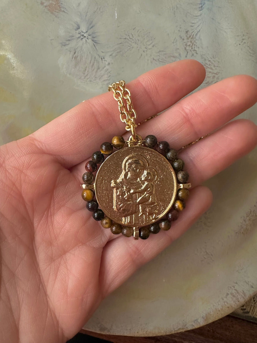 Medalla de San Antonio con ojo de tigre – Khartes Madrid