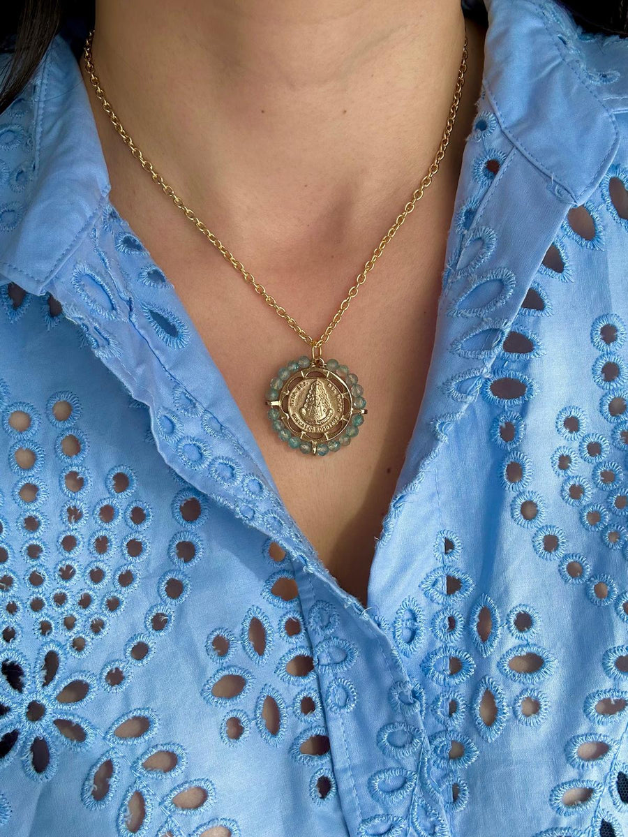 Medalla de la Virgen del Rocío con topacios – Khartes Madrid
