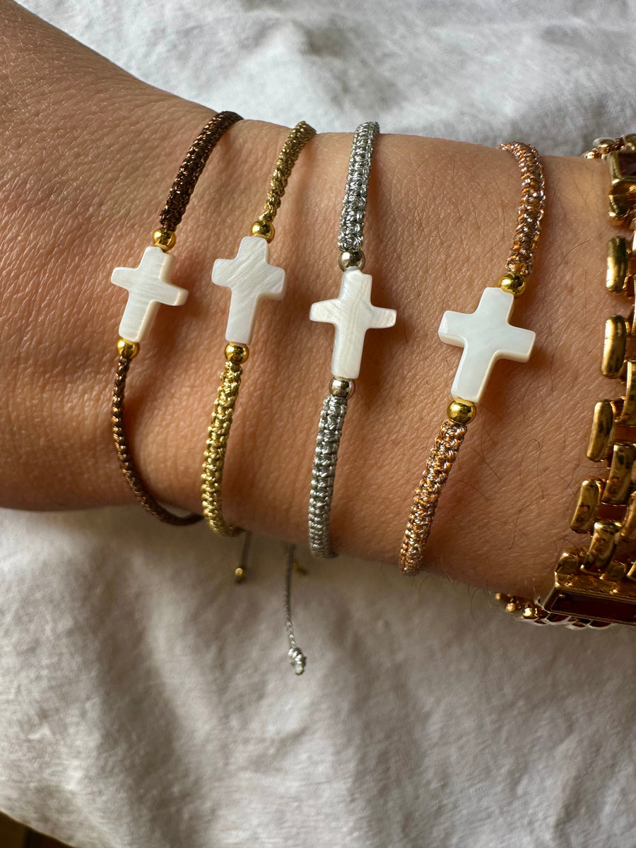 Pulsera Cruz de nácar – Khartes Madrid