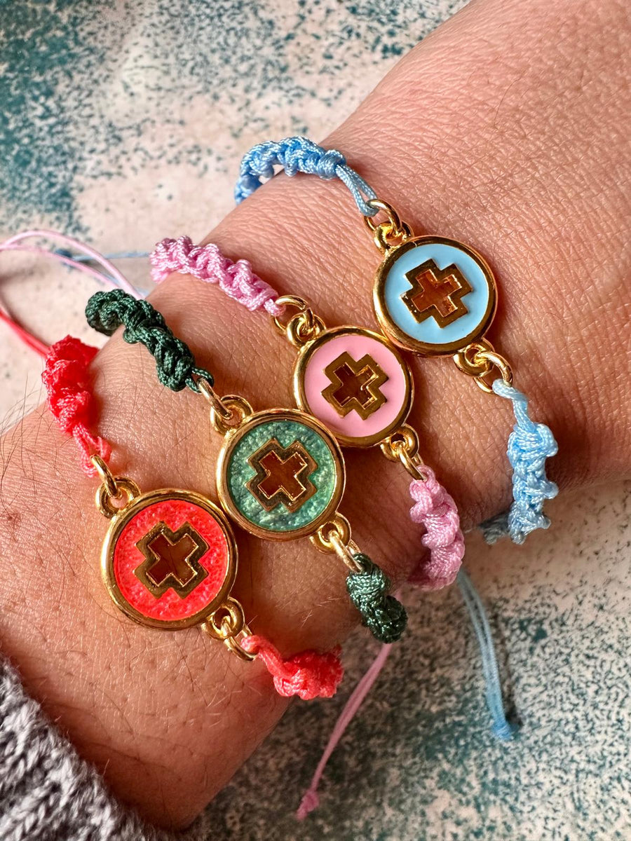 Pulsera esmaltada Cruz reversible – Khartes Madrid